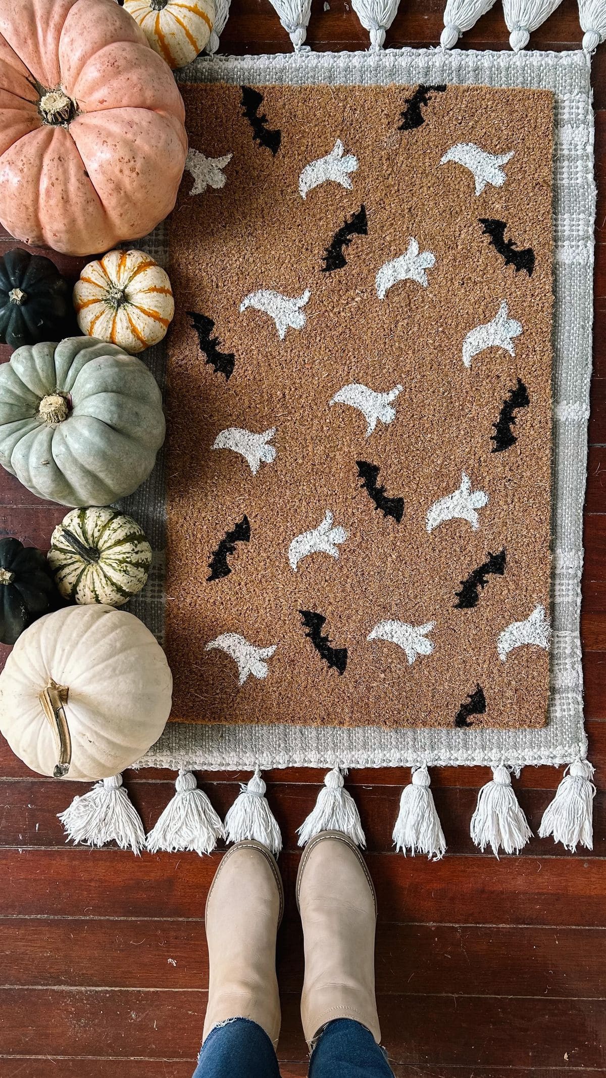 Ghosts and Bats Patterned Doormat