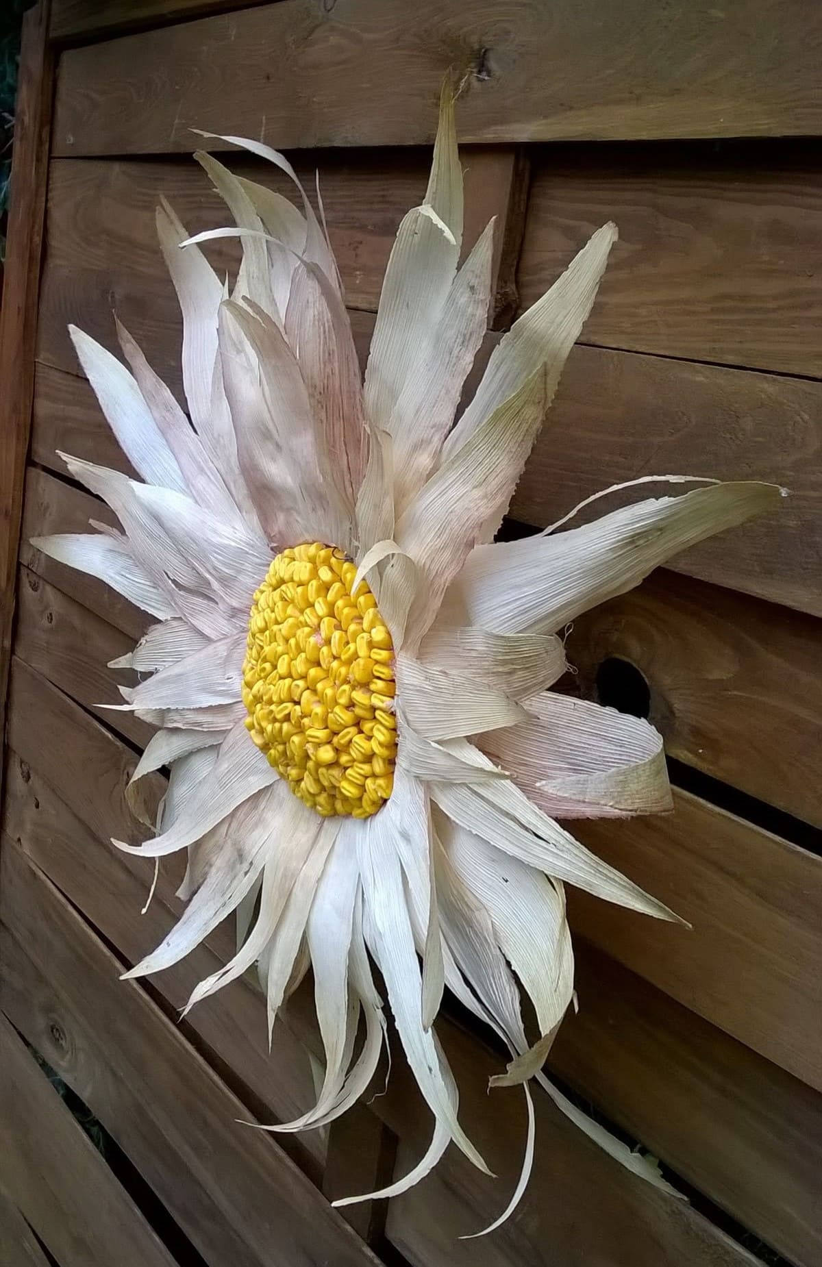 Giant Corn Husk Sunflower Wall Art