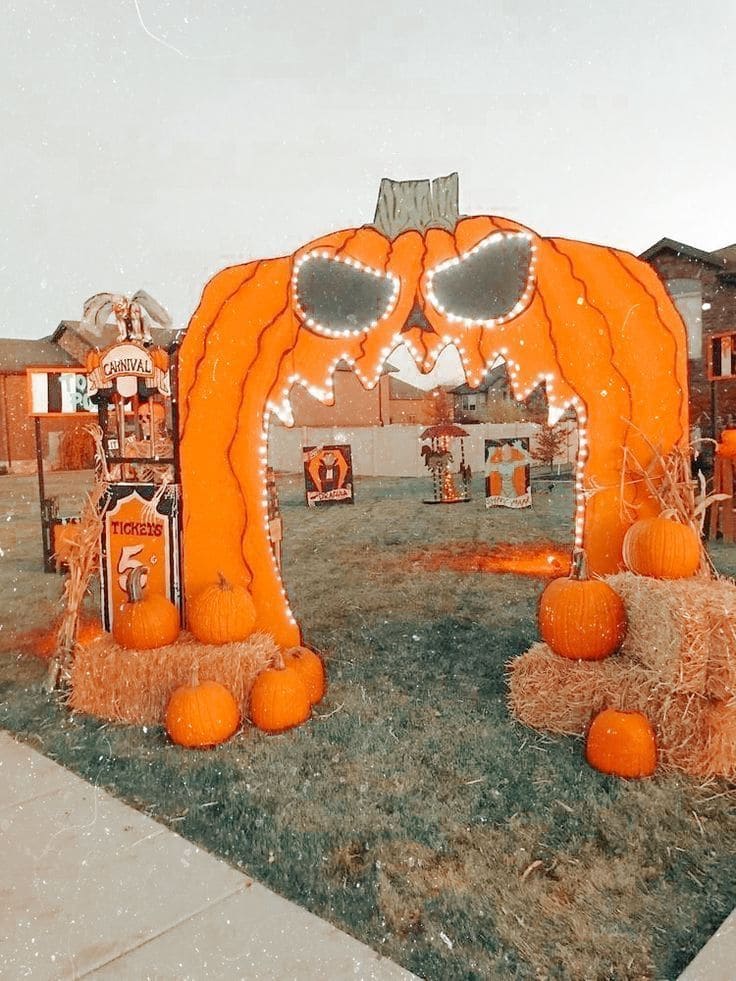 Giant Pumpkin Face Archway