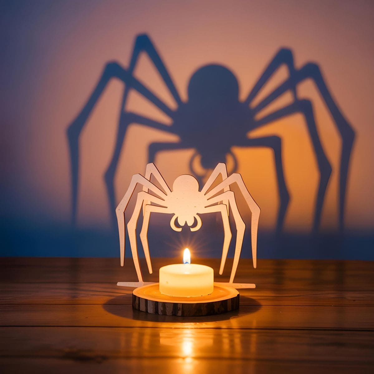 Giant Spider Candle Shadow Silhouette Halloween