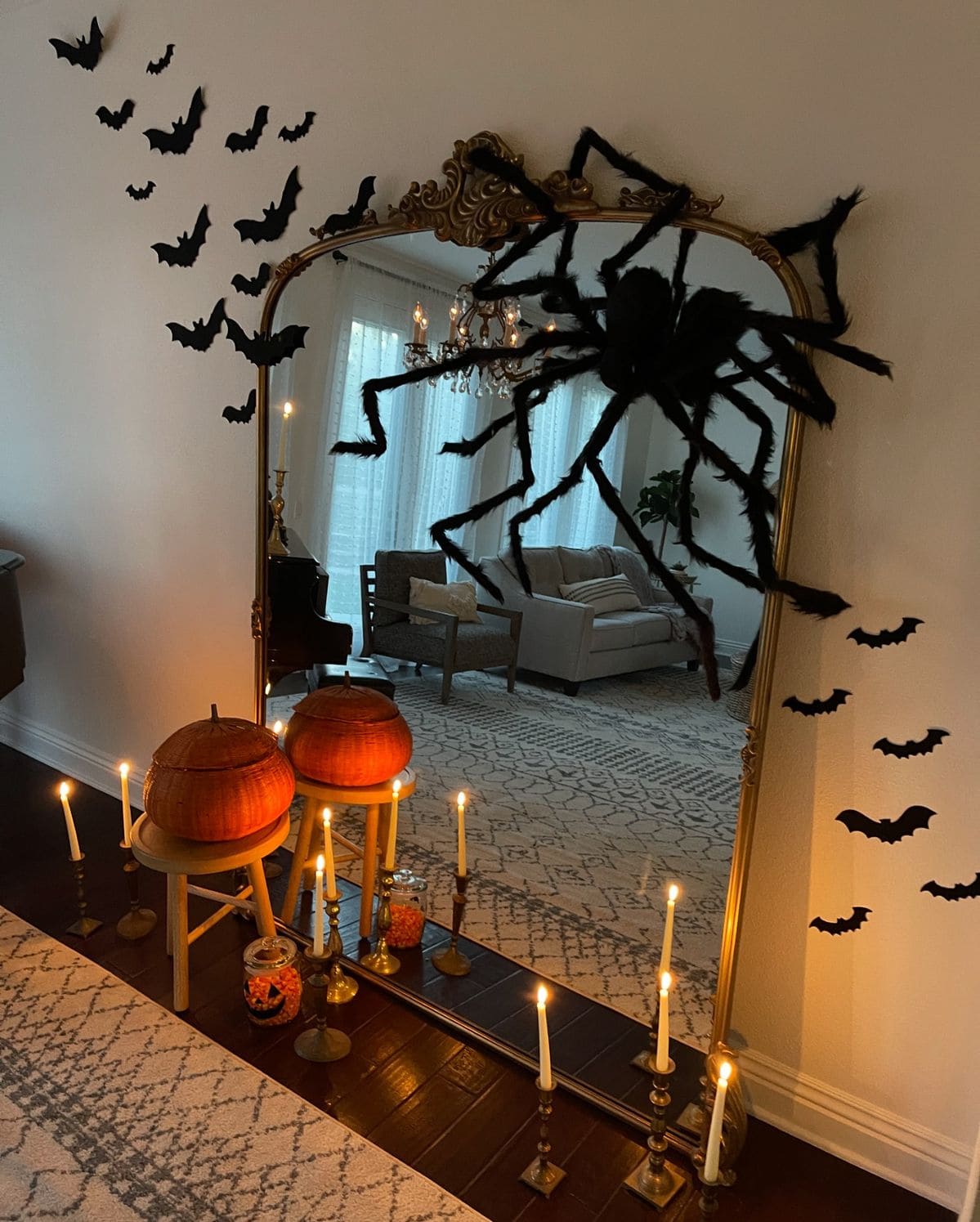 Giant Spider and Bat Swarm Mirror