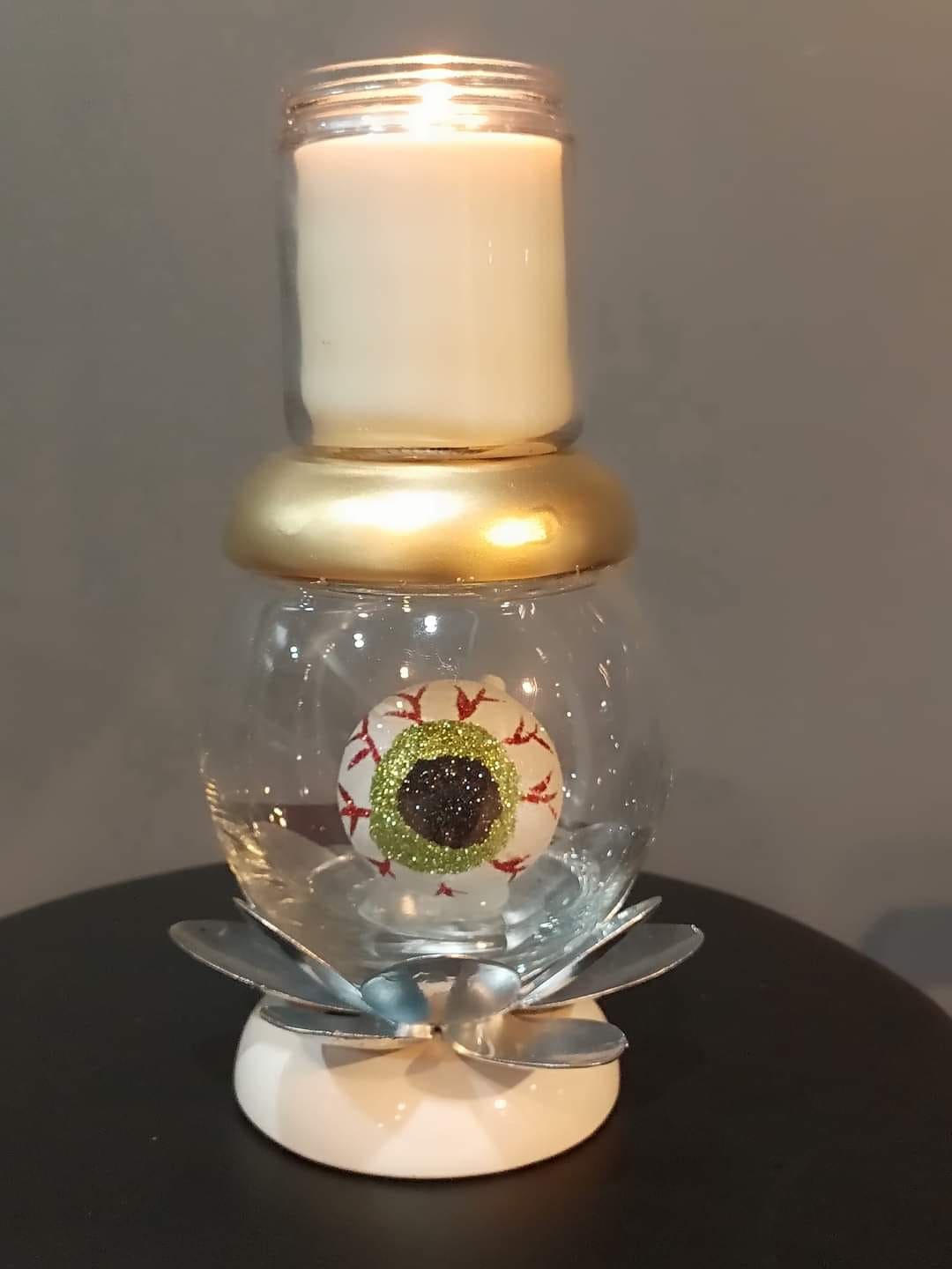 Glitter Eyeball Glass Candle Holder