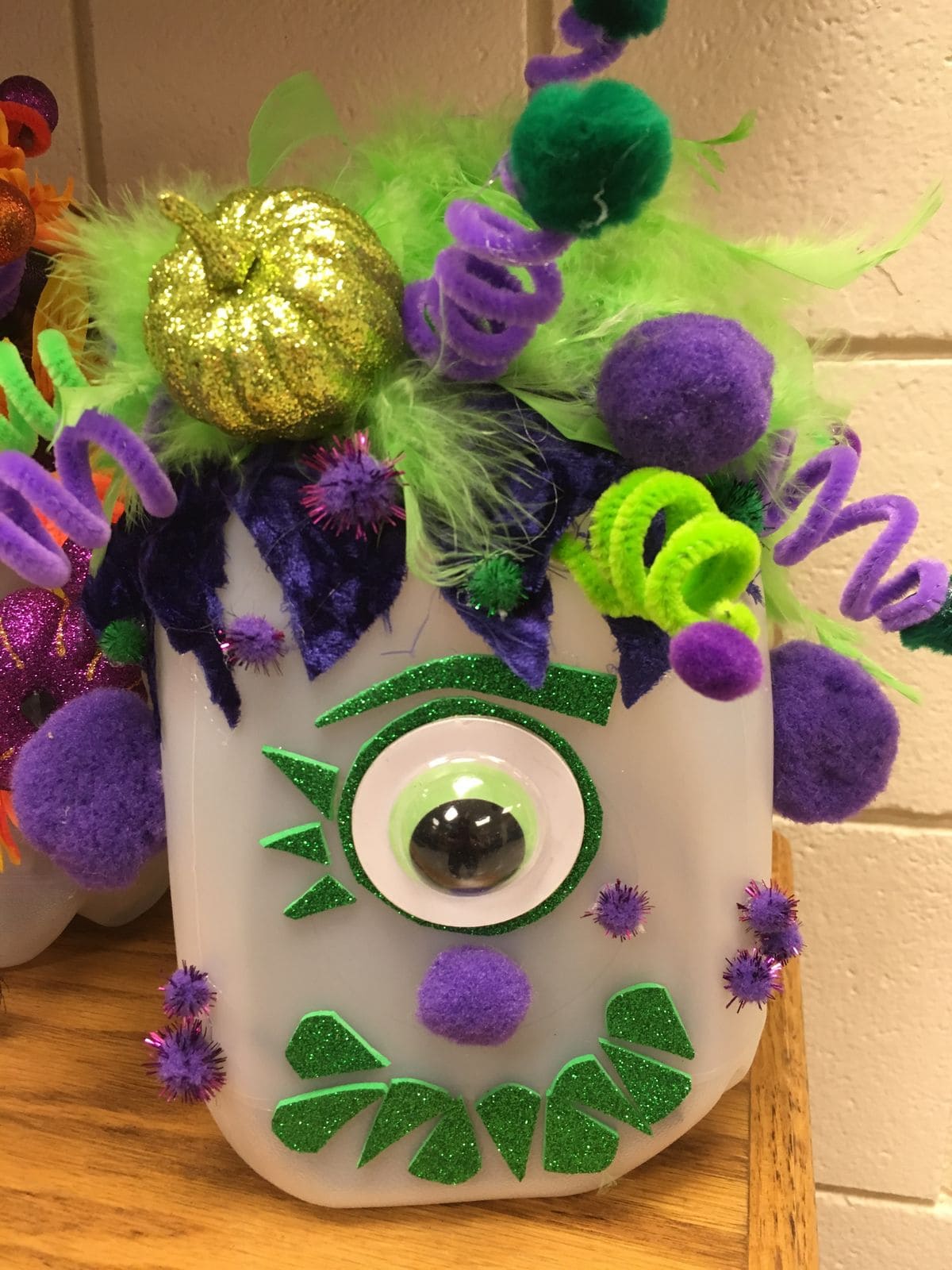 Glitter Monster Milk Jug
