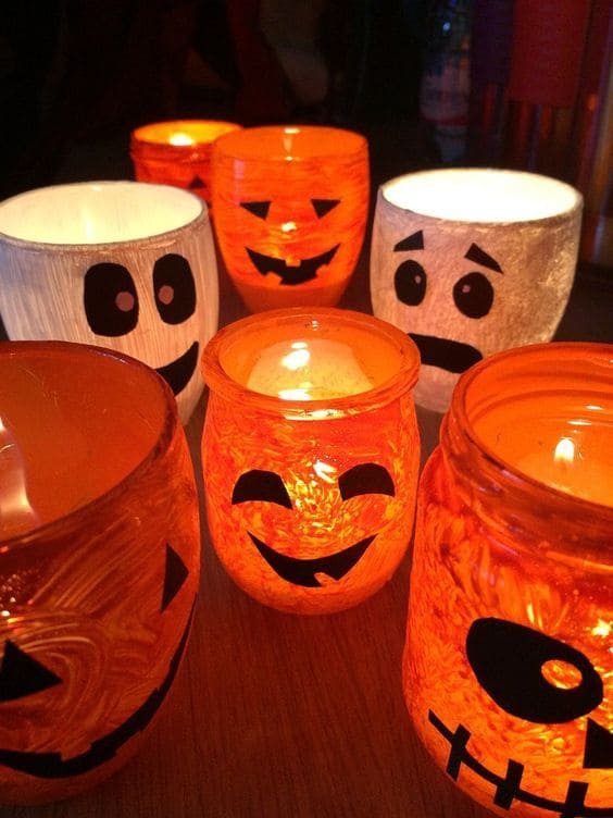 Glowing Jack-o'-Lantern Jar Collection