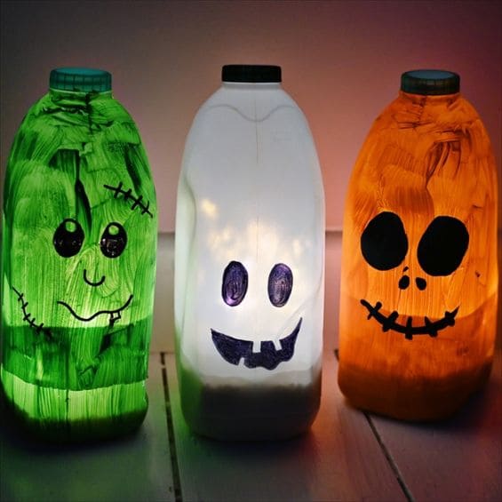 Glowing Milk Jug Monsters