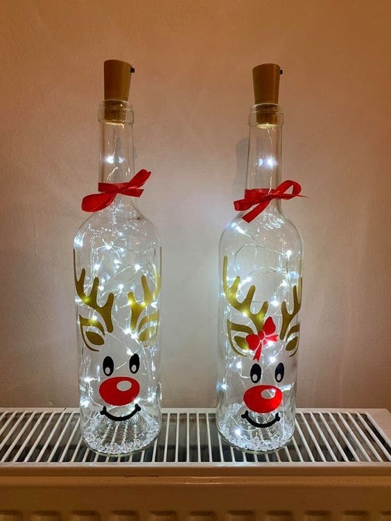Glowing Reindeer Bottle Lights
