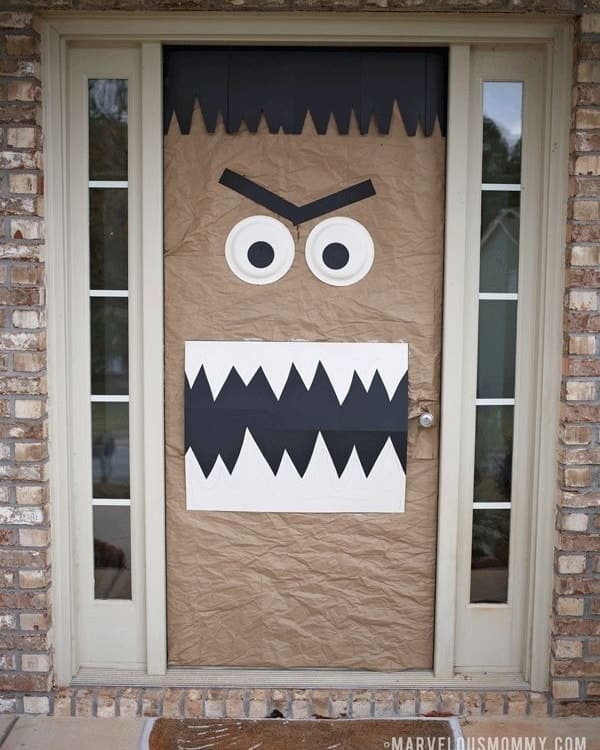 Goofy Brown Paper Monster Door