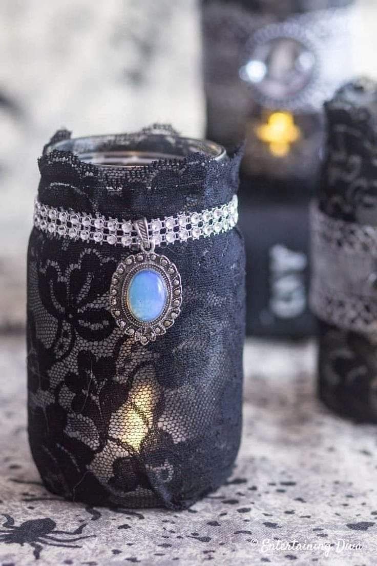 Gothic Lace Candle Jar