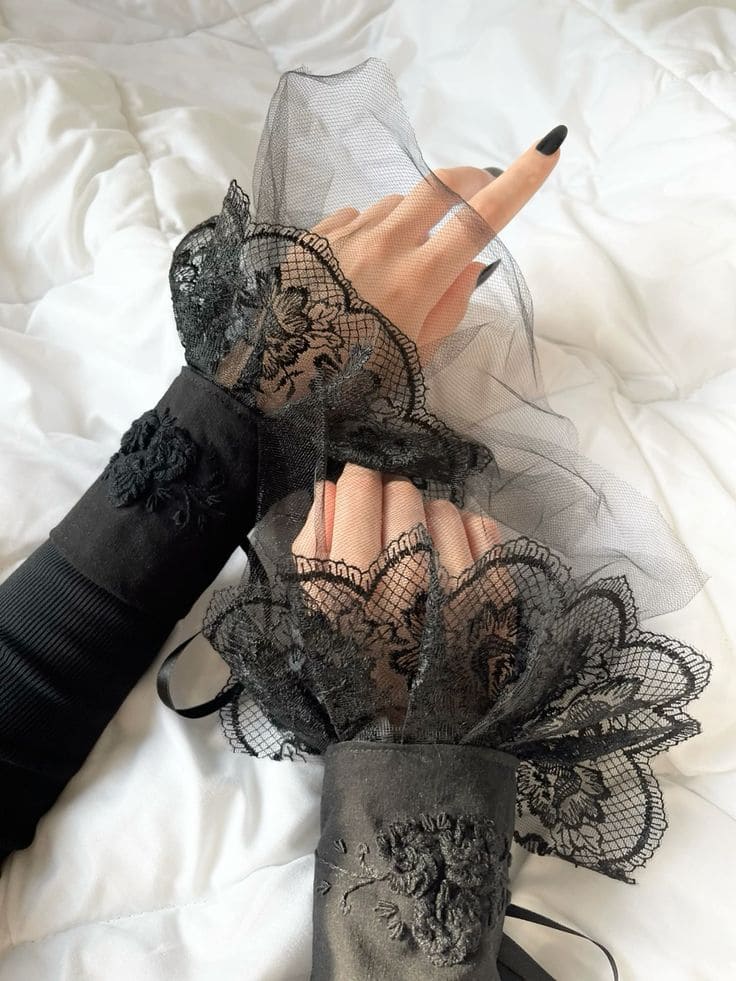 Gothic Lace Wrist Cuffs