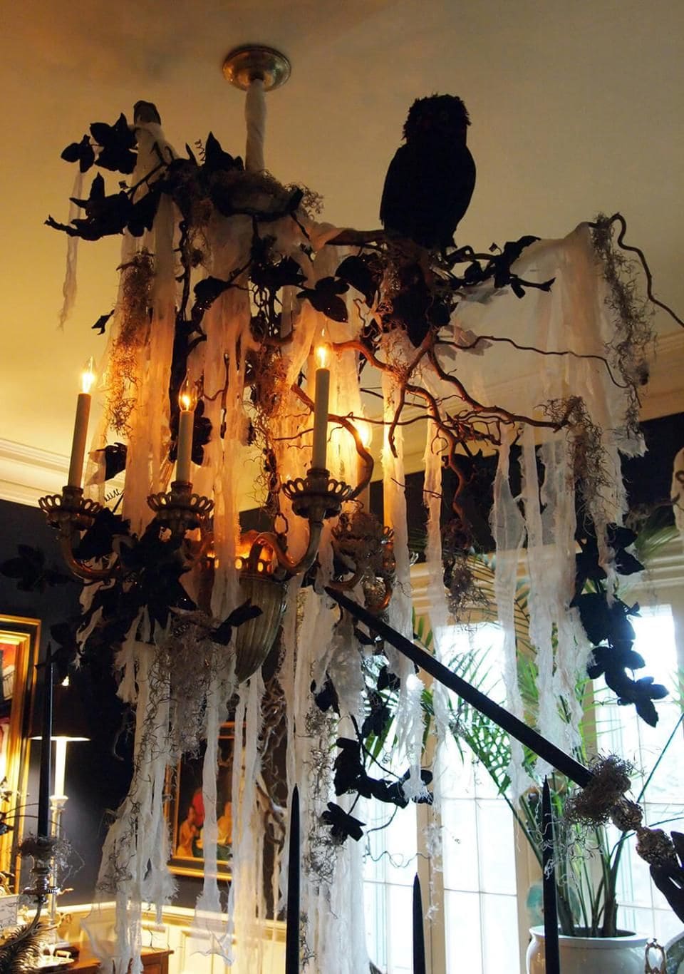 Gothic Owl Halloween Chandelier