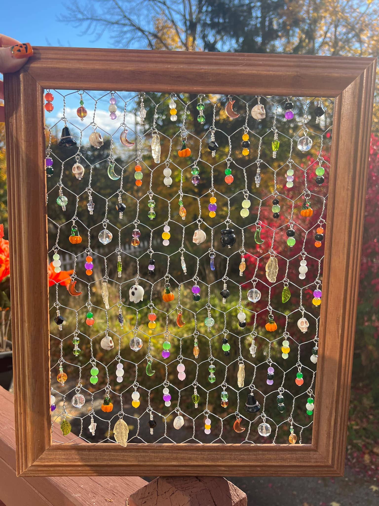 Halloween Beaded Suncatcher Frame