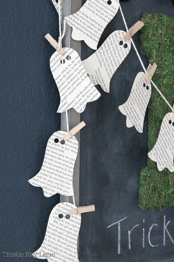 Halloween Book Page Ghost Garland