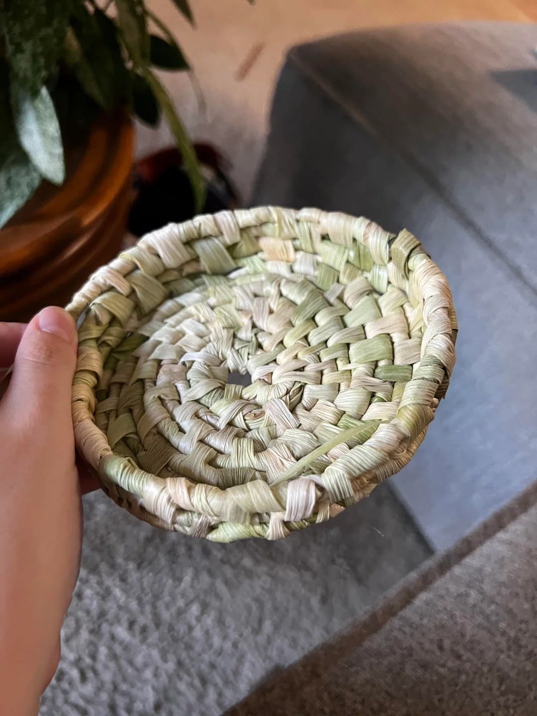 Handwoven Corn Husk Trinket Basket