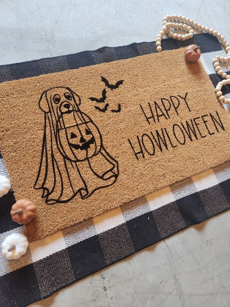 Happy Howloween Dog Ghost Doormat