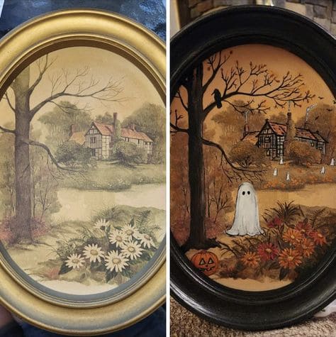 Haunted Makeover of a Thrifted Painting