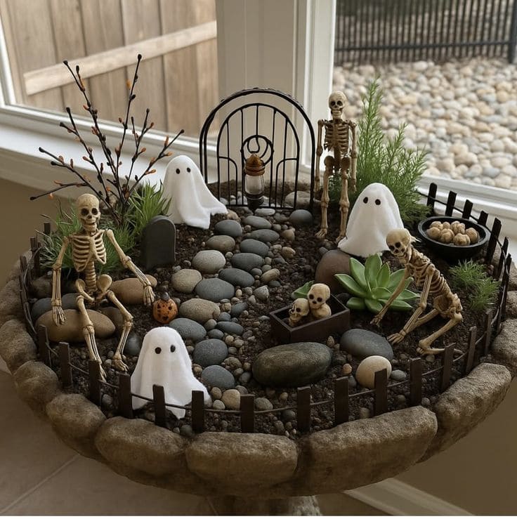 Haunted Miniature Graveyard Scene