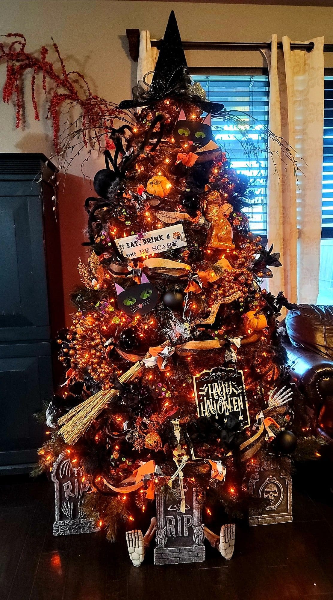 Haunted Witch & Graveyard Tree