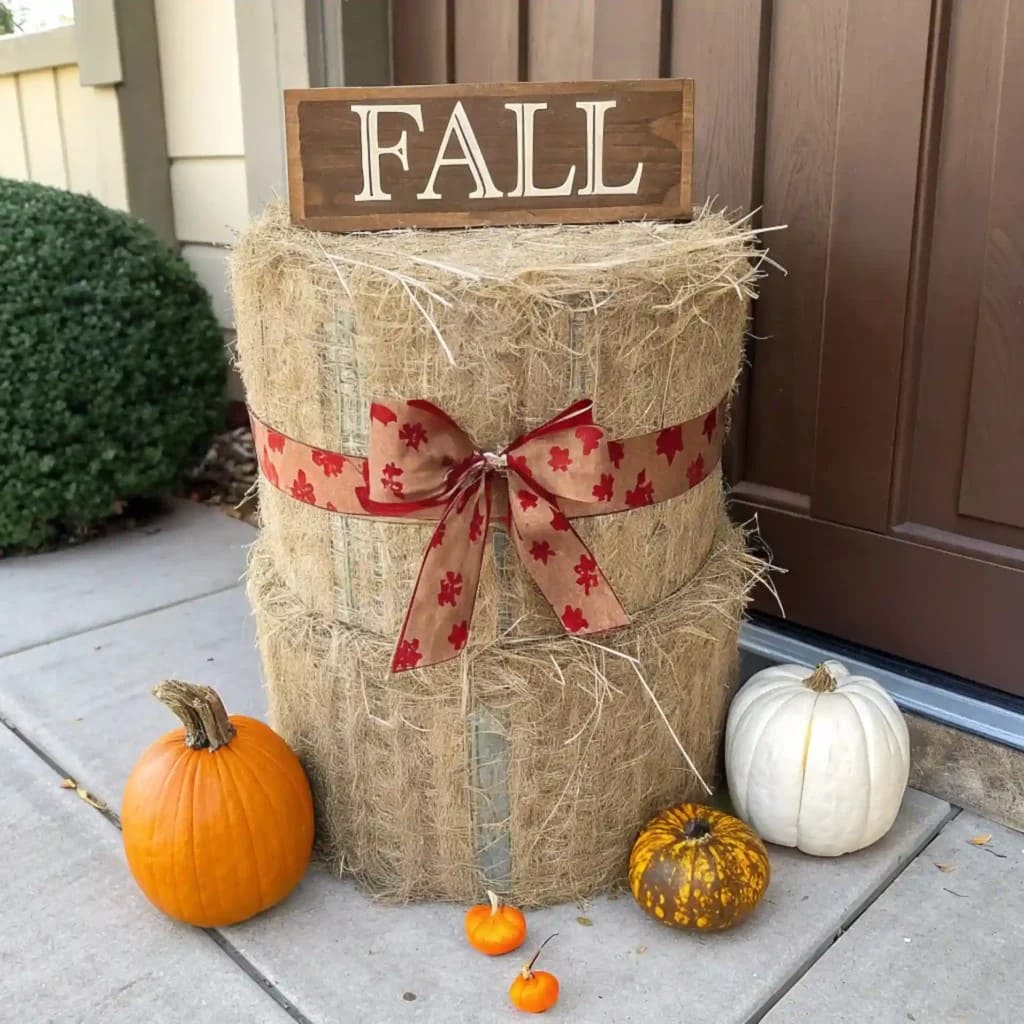 Hay Bale Fall Porch Display