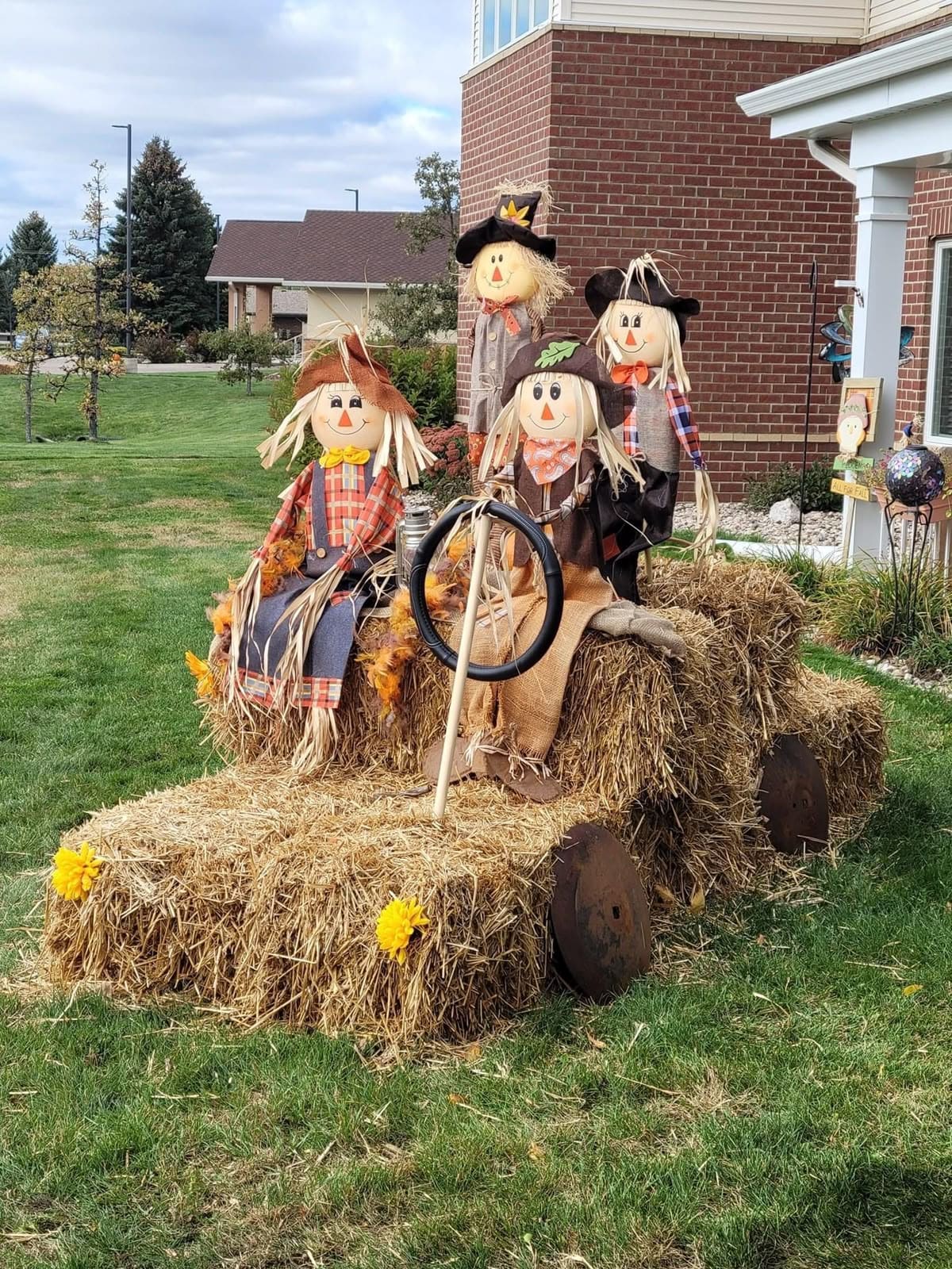 Hay Bale Scarecrow Car Display
