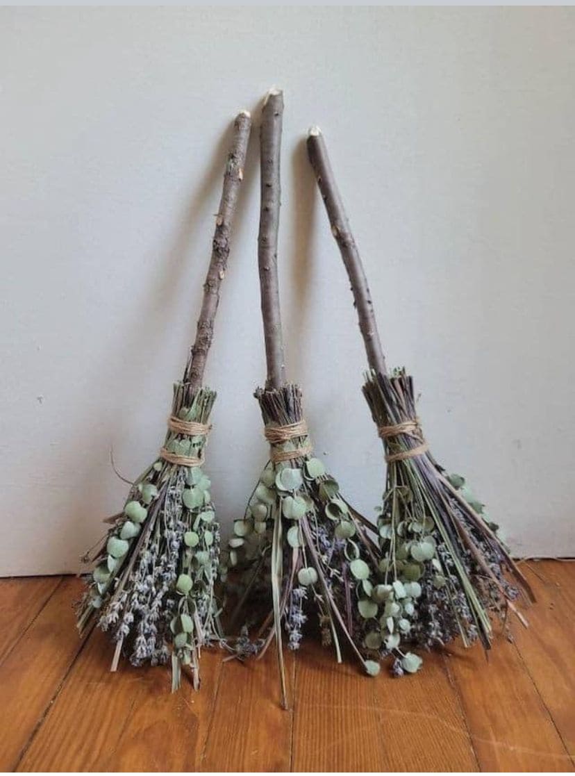 Herbal Mini Witch Brooms with Eucalyptus and Lavender