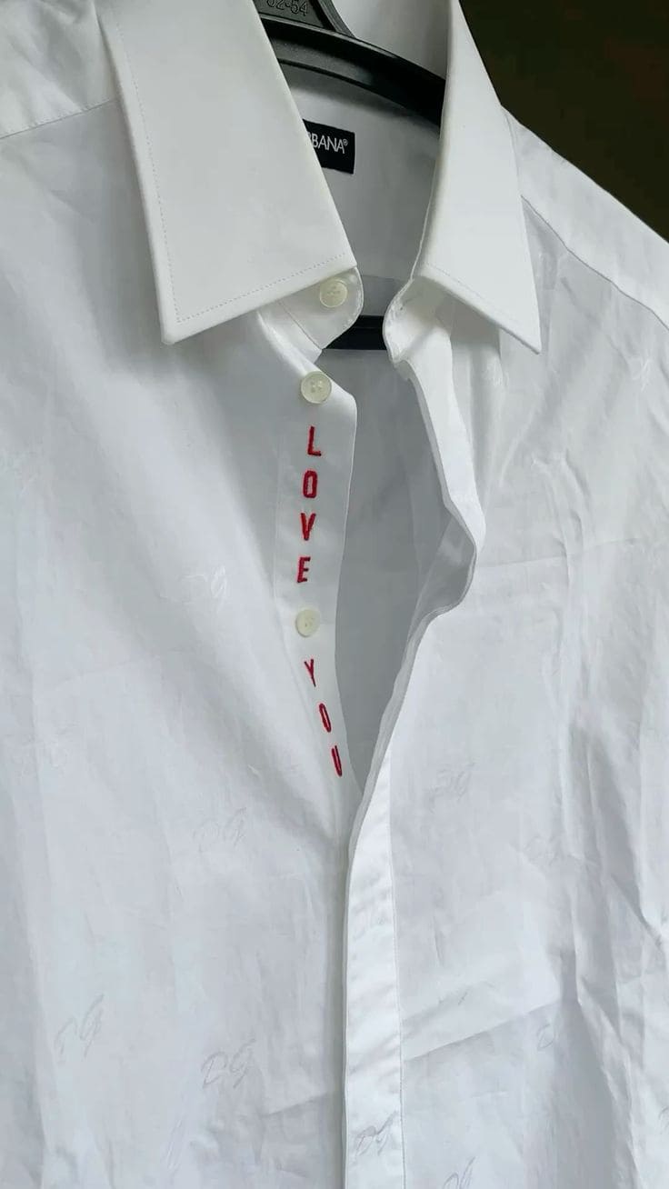 Hidden Message Embroidered Shirt