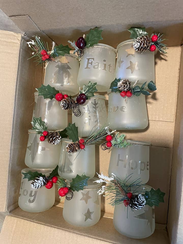 Holiday Message Frosted Jars