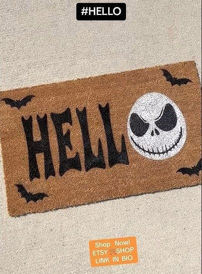 Jack Skellington Hello Halloween Mat
