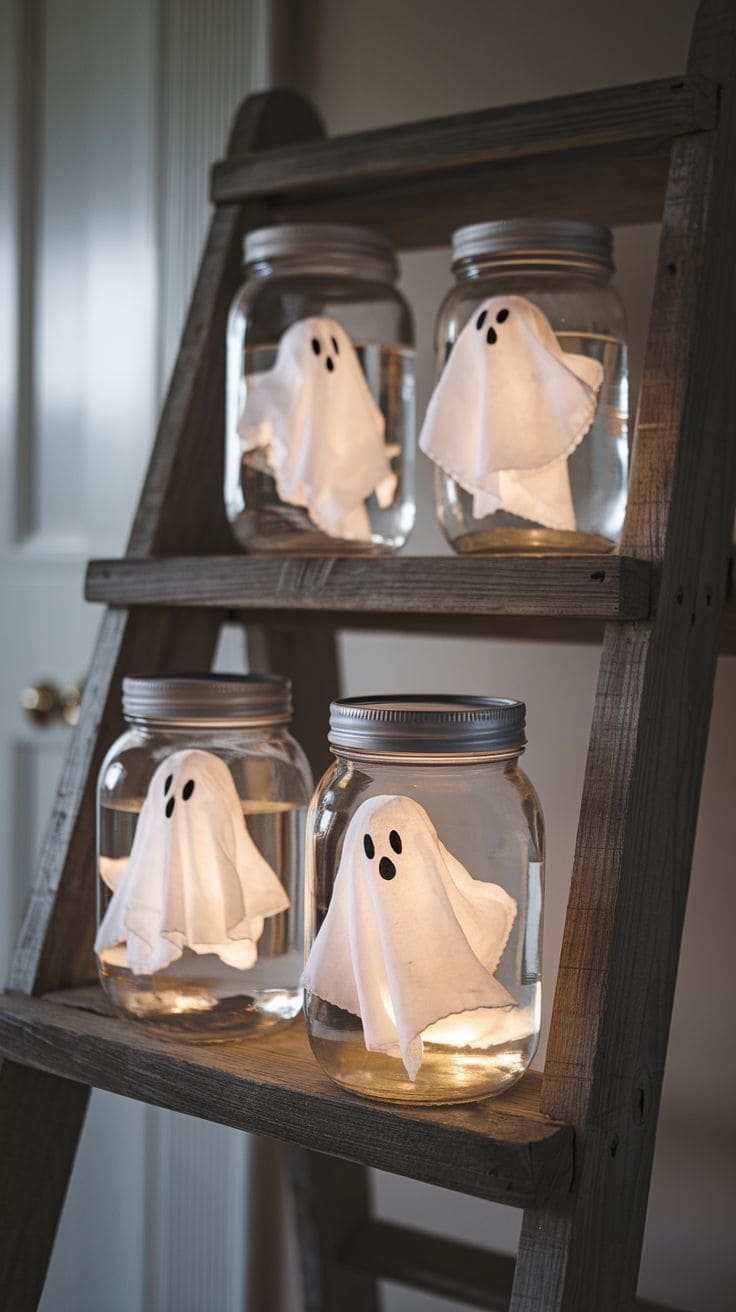 Mason Jar Ghost Lanterns