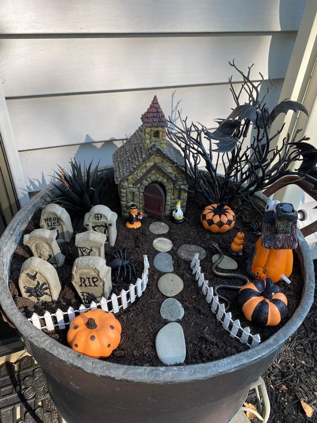 Miniature Halloween Graveyard Planter