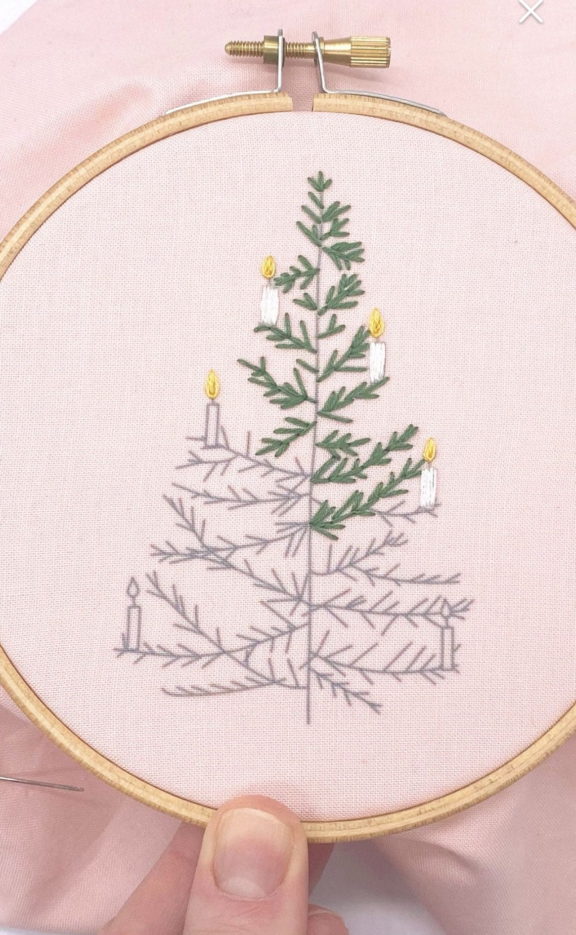 Minimalist Christmas Tree with Candle Glow