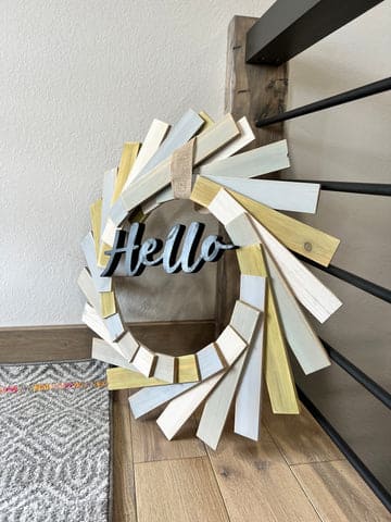 Modern Wood Shim Wreath