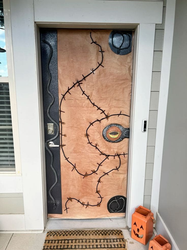Monster Shackled Door with Barbed Chains