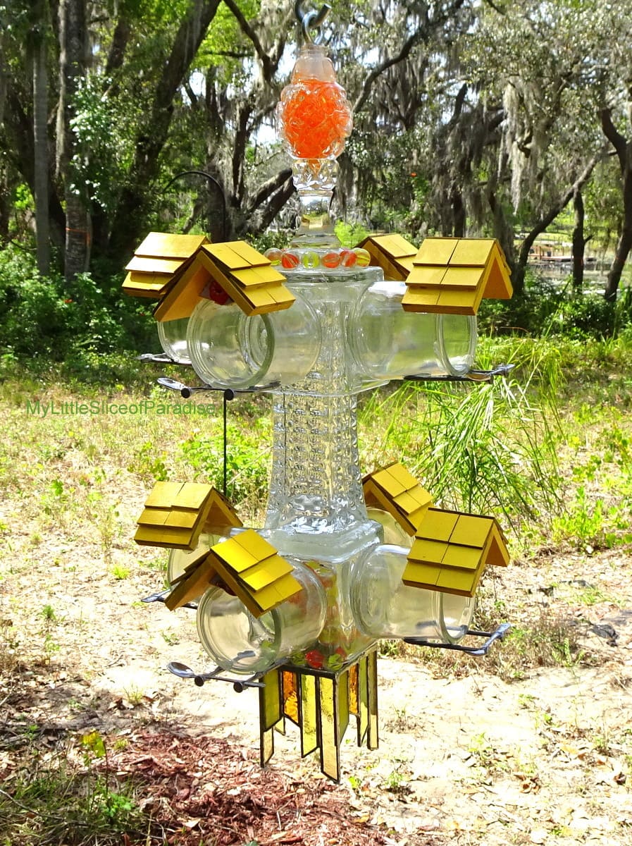 Multi-Jar Bird Feeder Tower