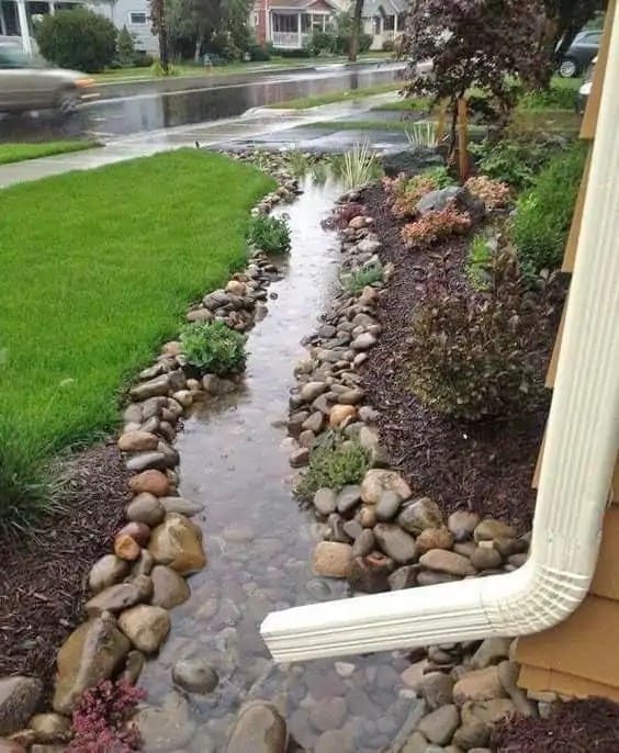Natural Rock Drainage Creek