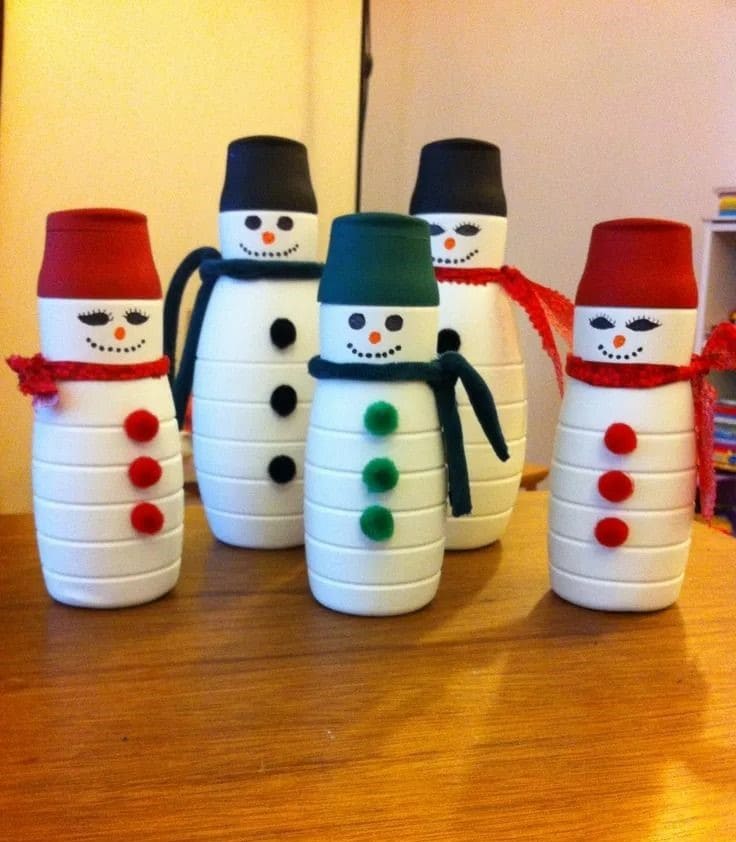 Painted Snowman Family Bottles