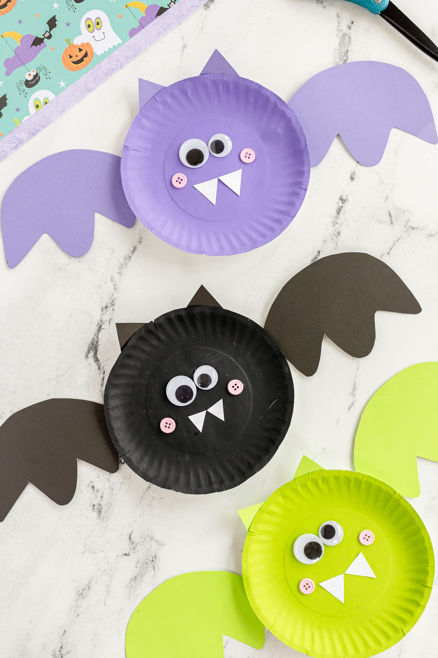 Paper Plate Halloween Bats