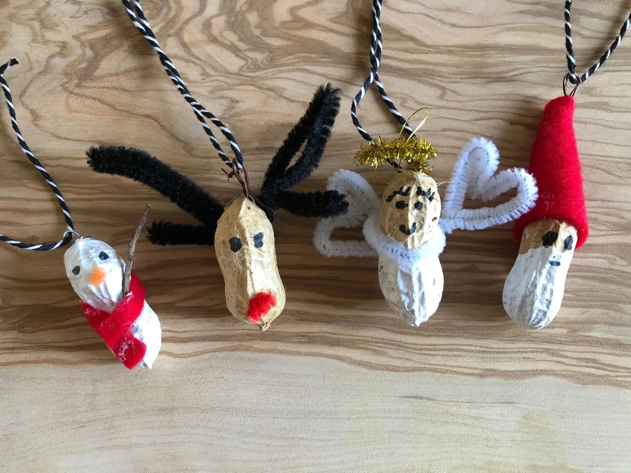 Peanut Shell Christmas Ornaments