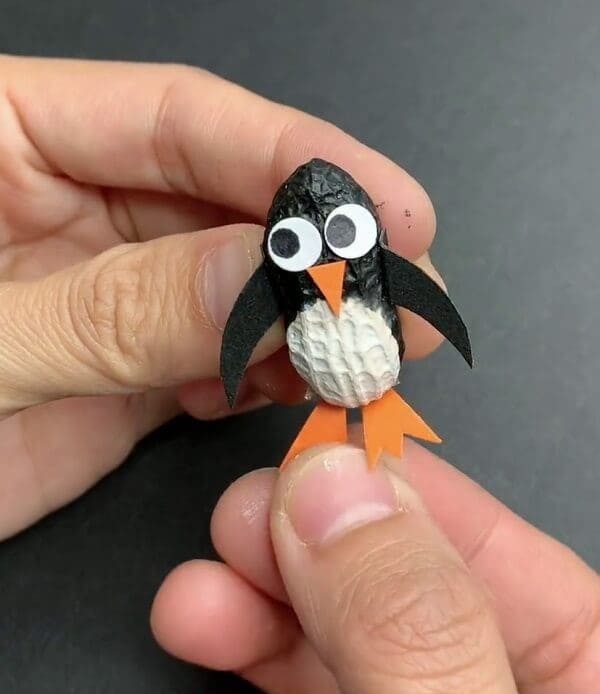 Peanut Shell Penguin Craft