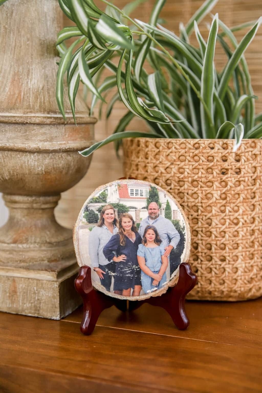 Photo Transfer on Wood Slice