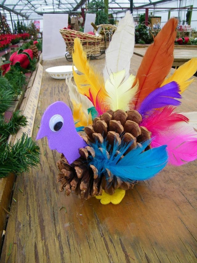 Pinecone Turkey with Feather Tail
