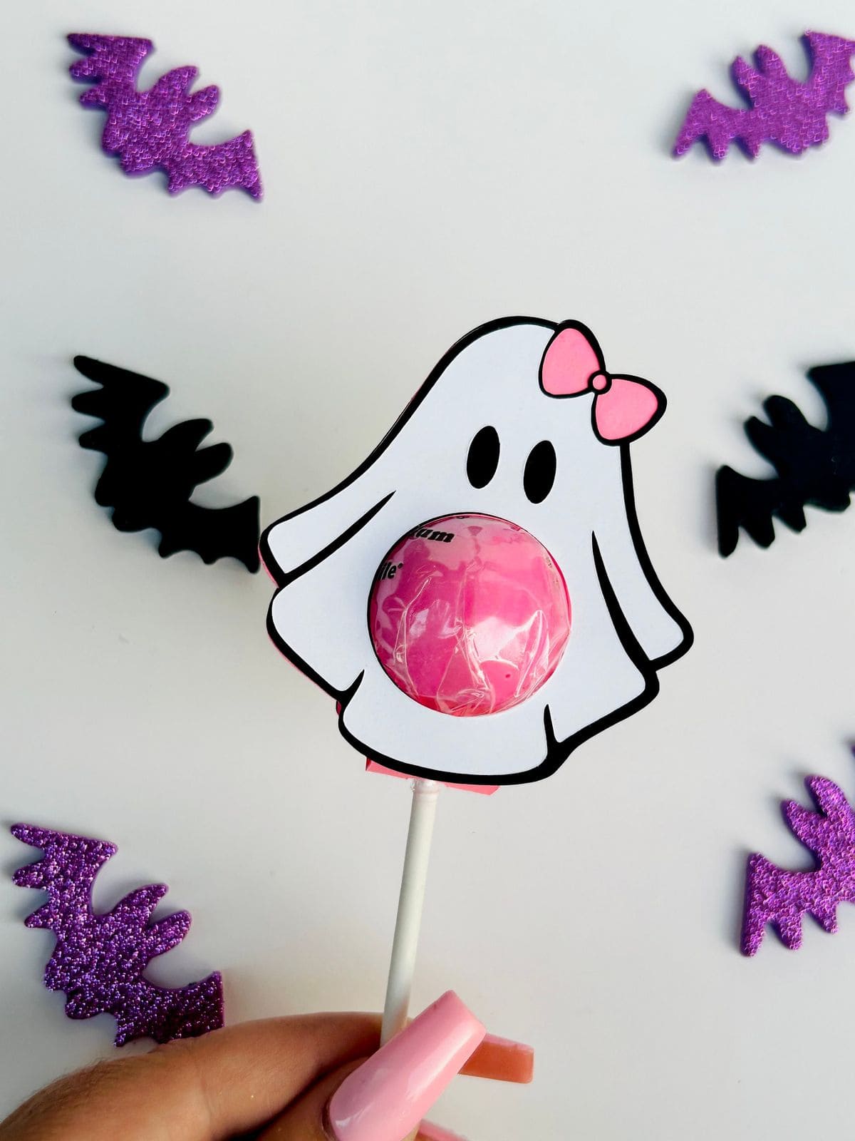 Pink Ghost Lollipops