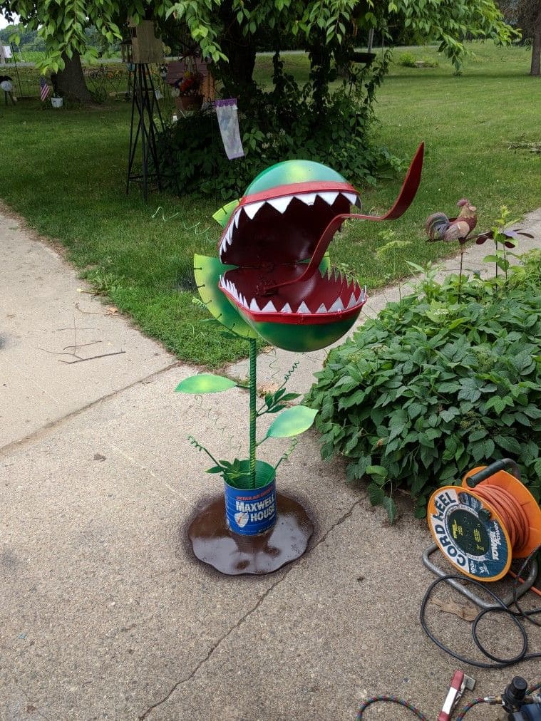 Propane Tank Piranha Plant Yard Art