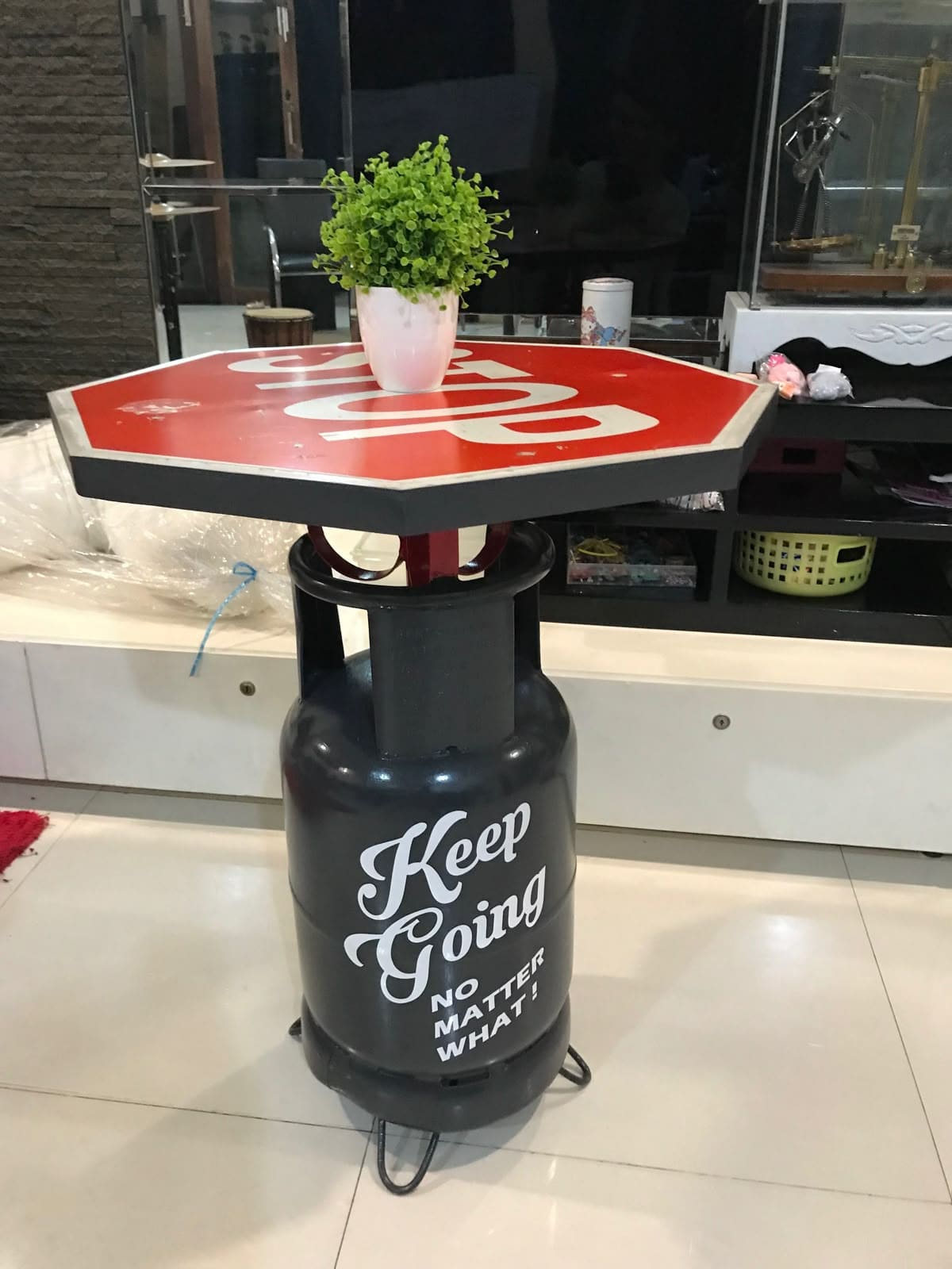 Propane Tank & Stop Sign Table