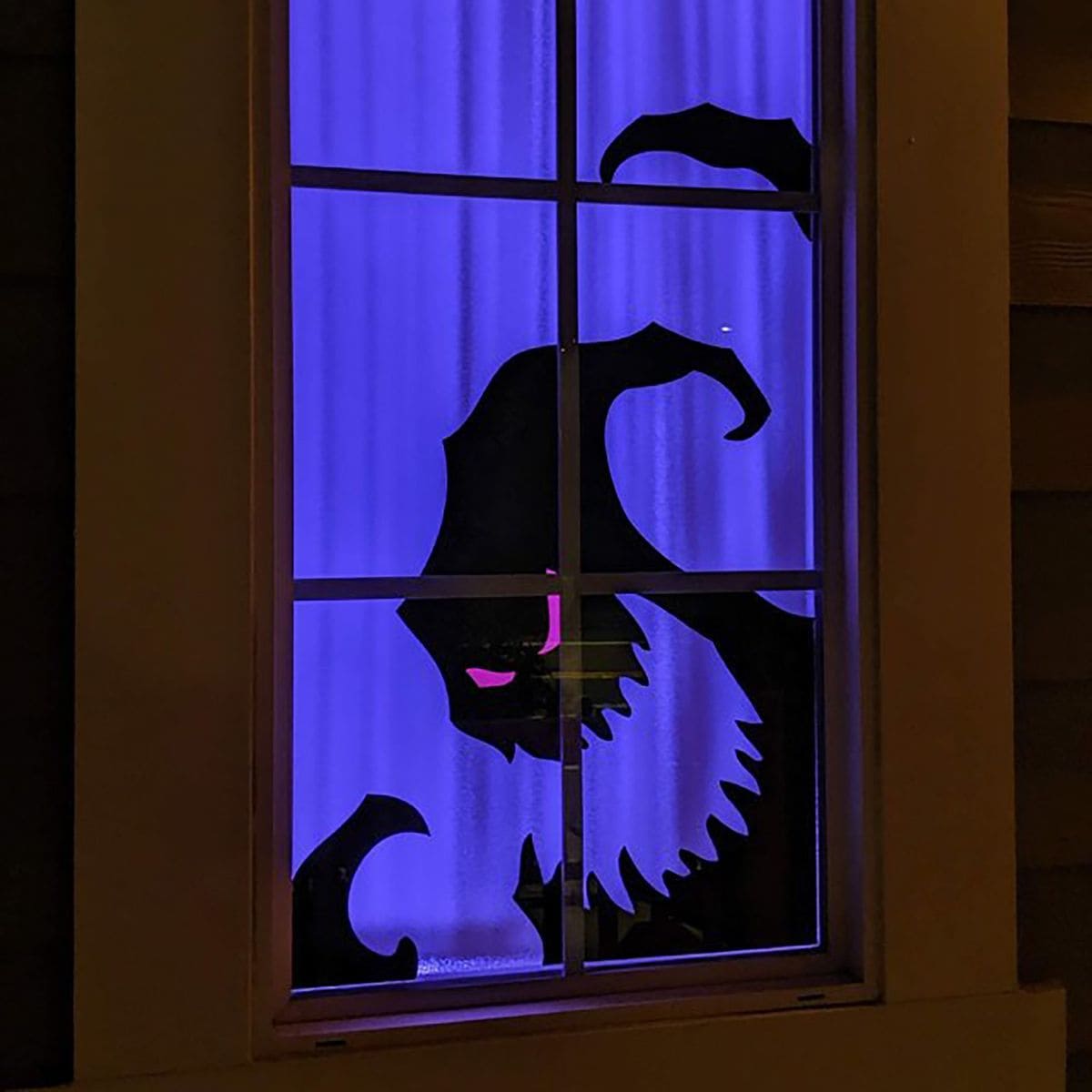 Purple Glow Monster Window Silhouette Halloween