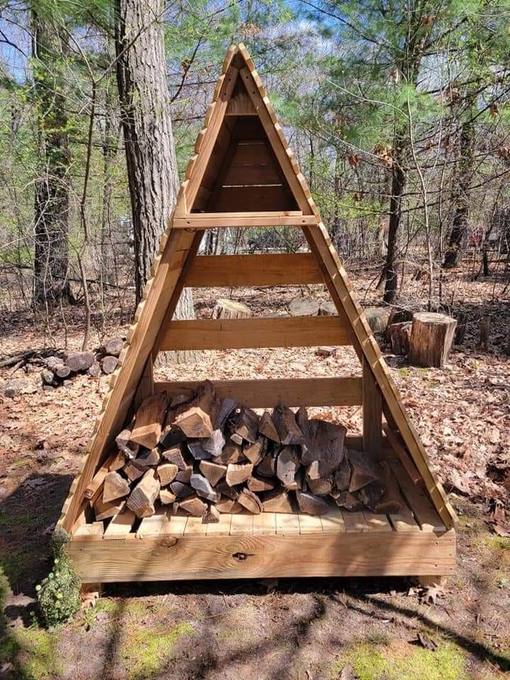 Rustic A-Frame Firewood Rack