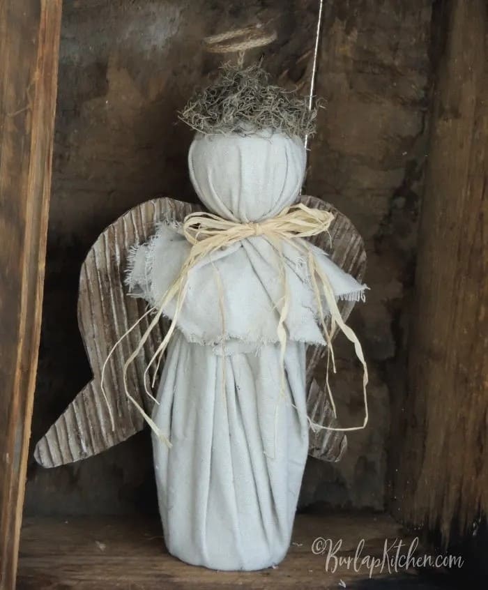 Rustic Angel Creamer Bottle Ornament