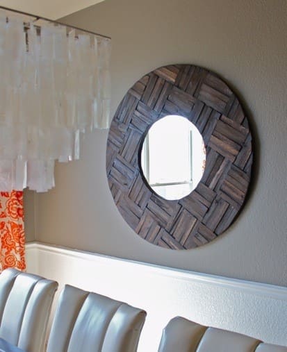 Rustic Round Shim Mirror