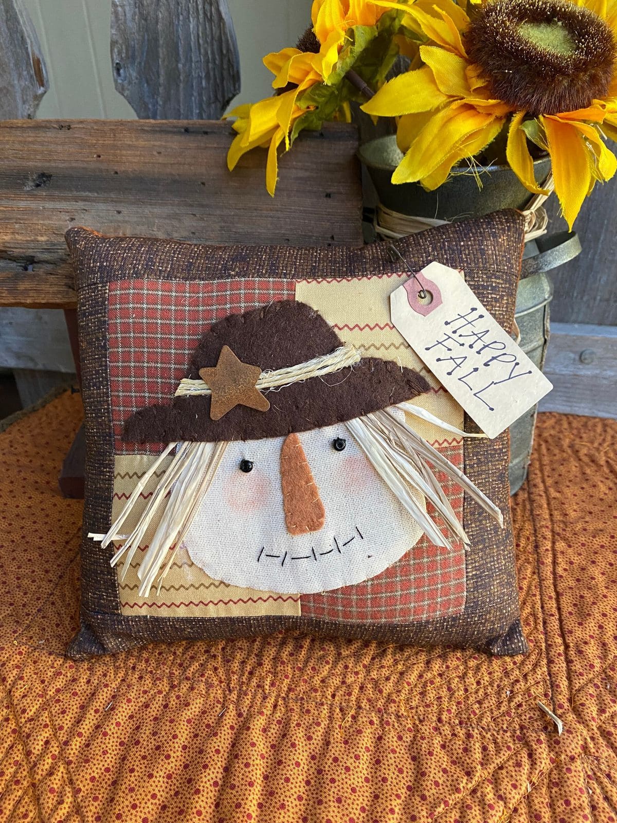 Rustic Scarecrow Fall Pillow