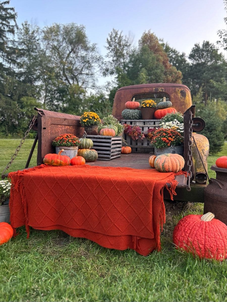 Rustic Truck Bed Harvest Display