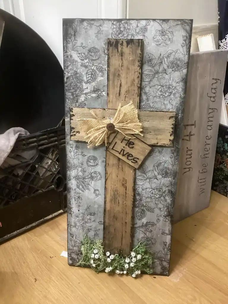 Rustic Wooden Cross Sign